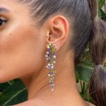 Brinco Cascata Lilás e Amarelo