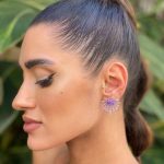 Brinco Leque Degradê Ametista