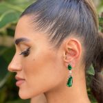 Brinco Duas Gotas Esmeralda