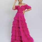 Tule Babados Manga Pink