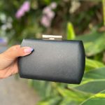 Clutch Preta de Couro