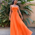 Valeska Plissado Laranja