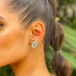 Brinco Fusion Turmalina Cravejado Prata