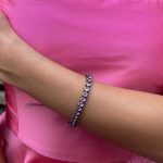 Pulseira Riviera Grande Rosa Ródio Negro