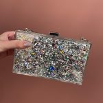 Clutch Marmorizada Prata