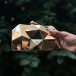 Clutch Geométrica Ouro